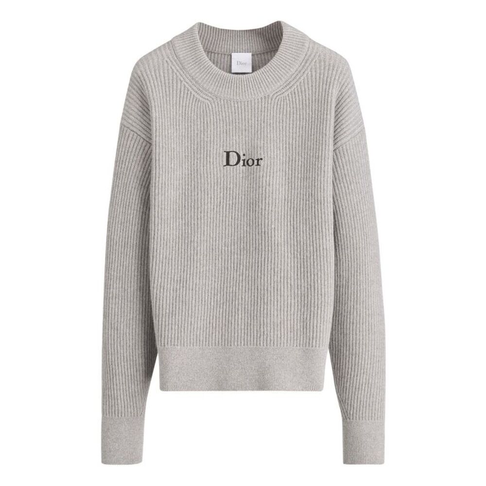 Christian Dior Women Ribbed Wool And Cashmere Oversized Sweater